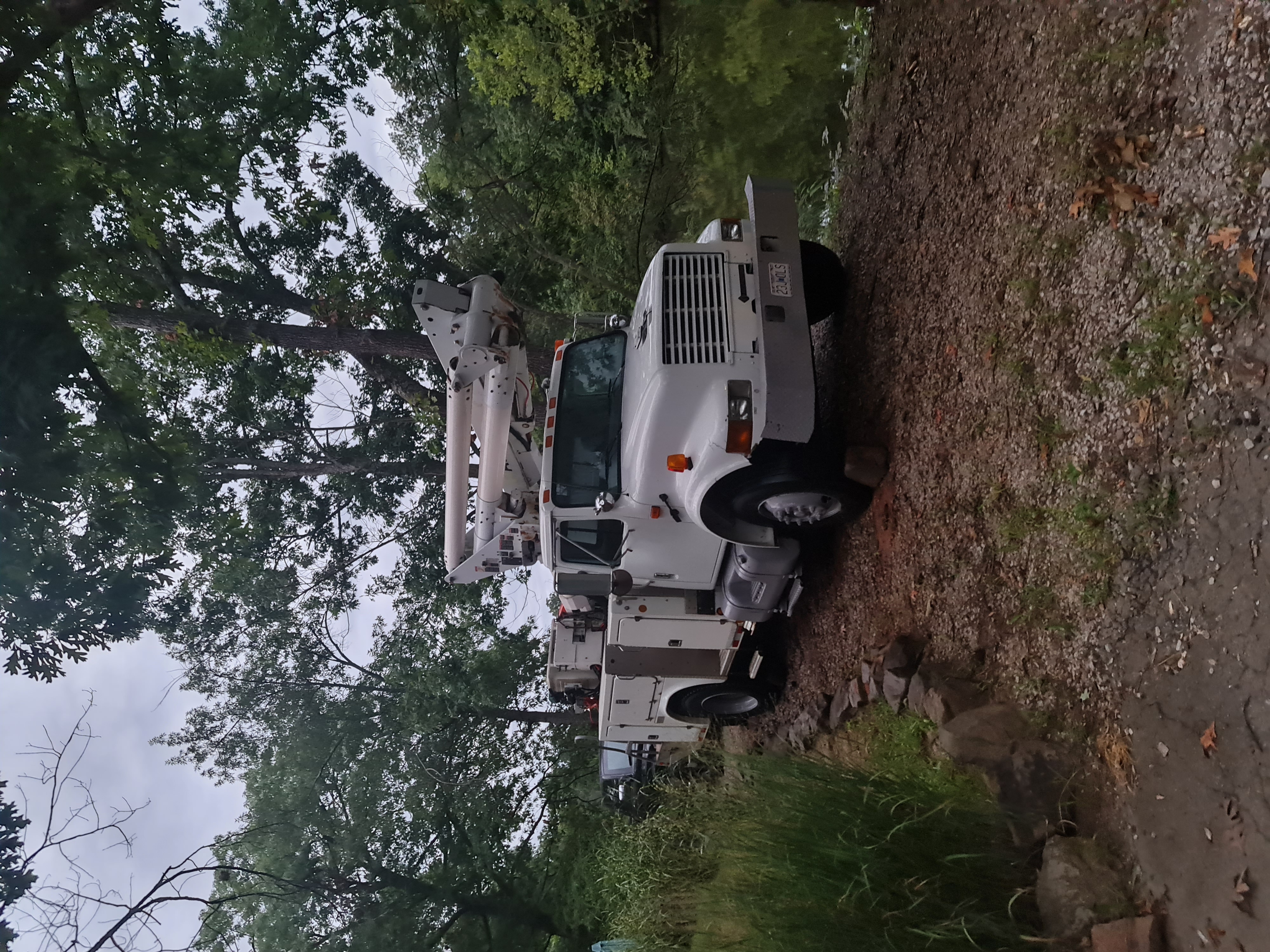 Hoskin Haus boom truck set up on a job site